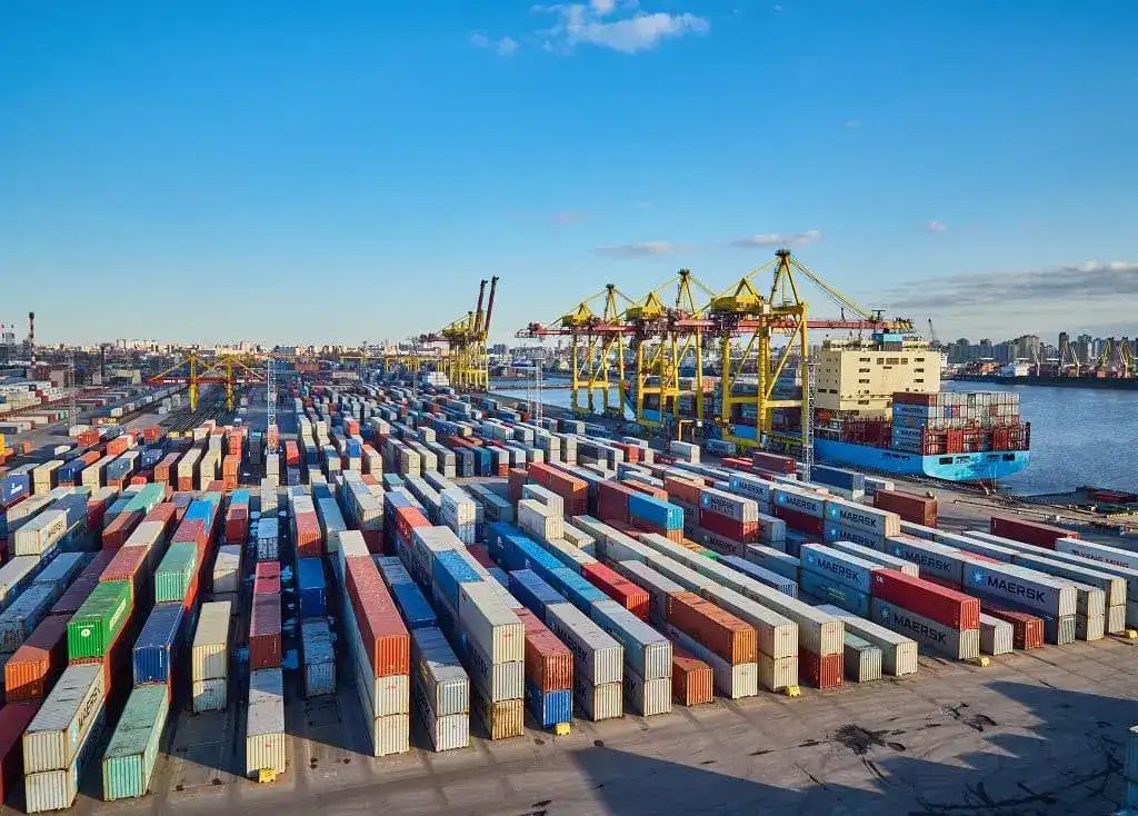 Commercial vessel receiving port and marine support